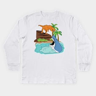 Shark And Dinosaur For Boys Kids Long Sleeve T-Shirt